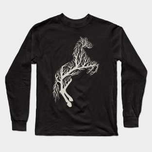 horse tree illustration Long Sleeve T-Shirt